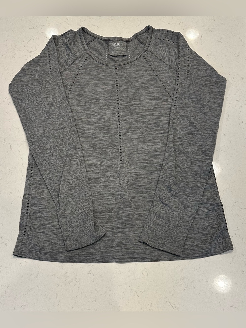 Athleta Foothills Heather Gray Long Sleeve Shirt